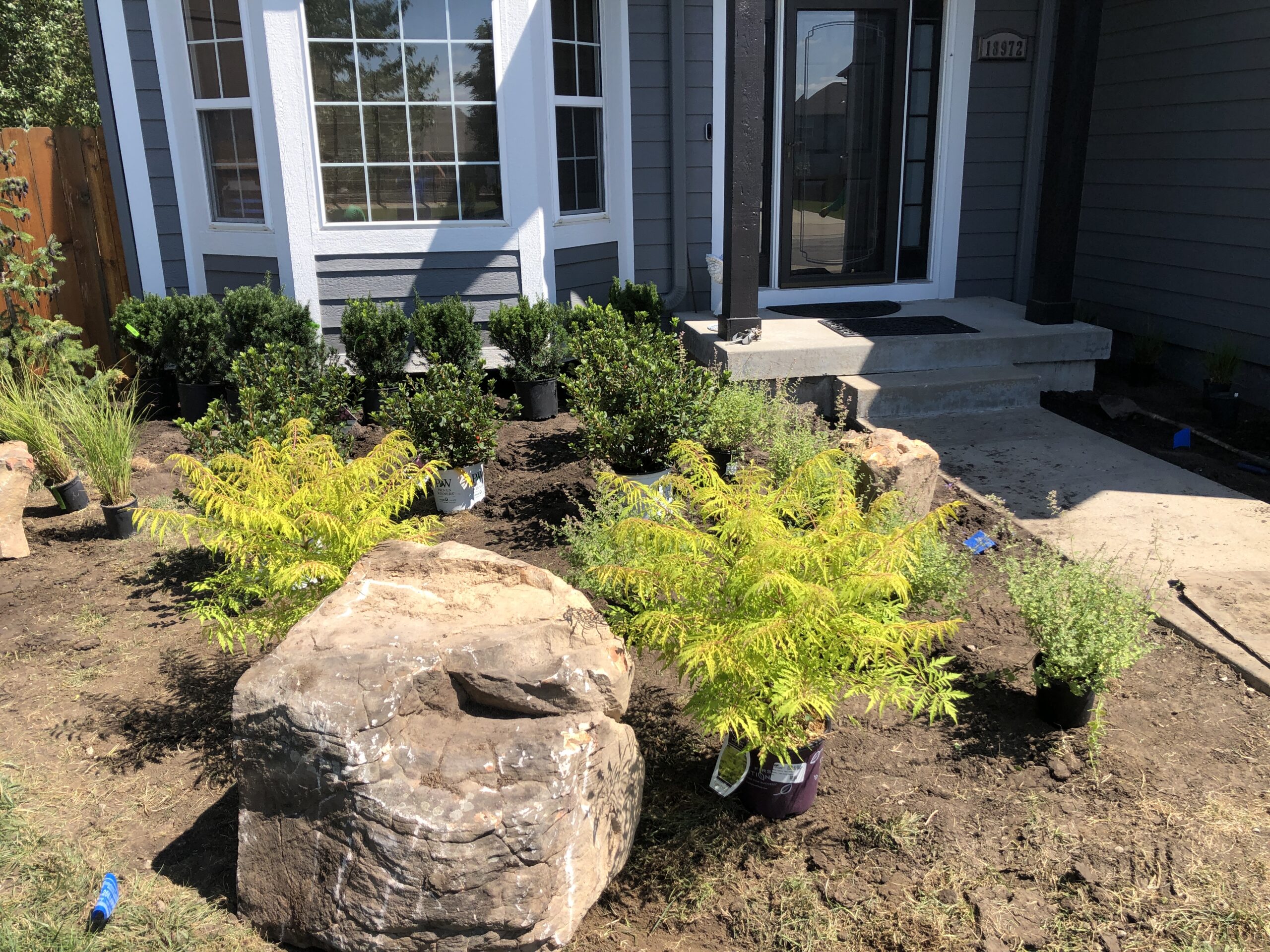 Front landscape design Leawood Prairie Village