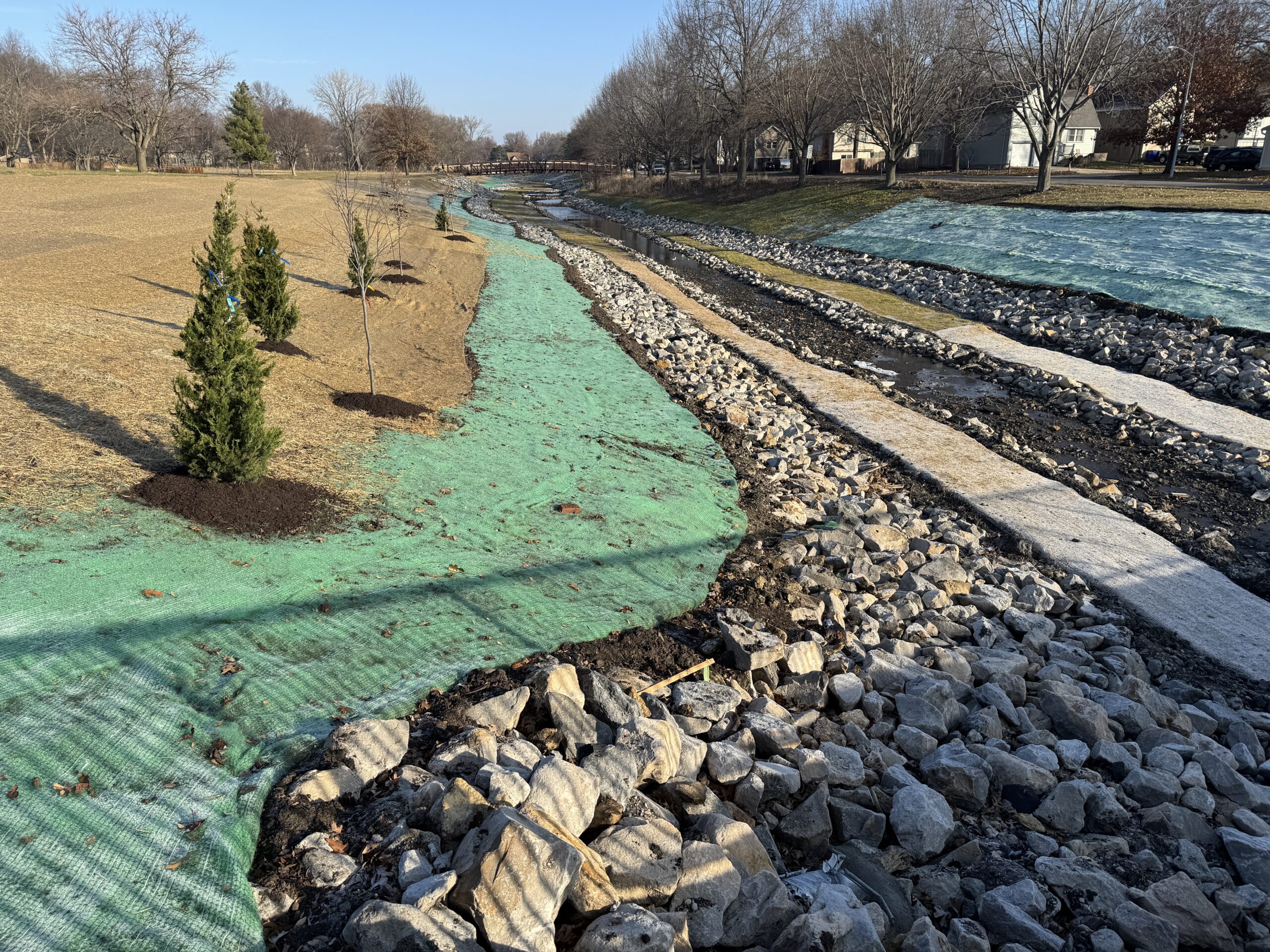 Drainage channel project in Johnson County Kansas