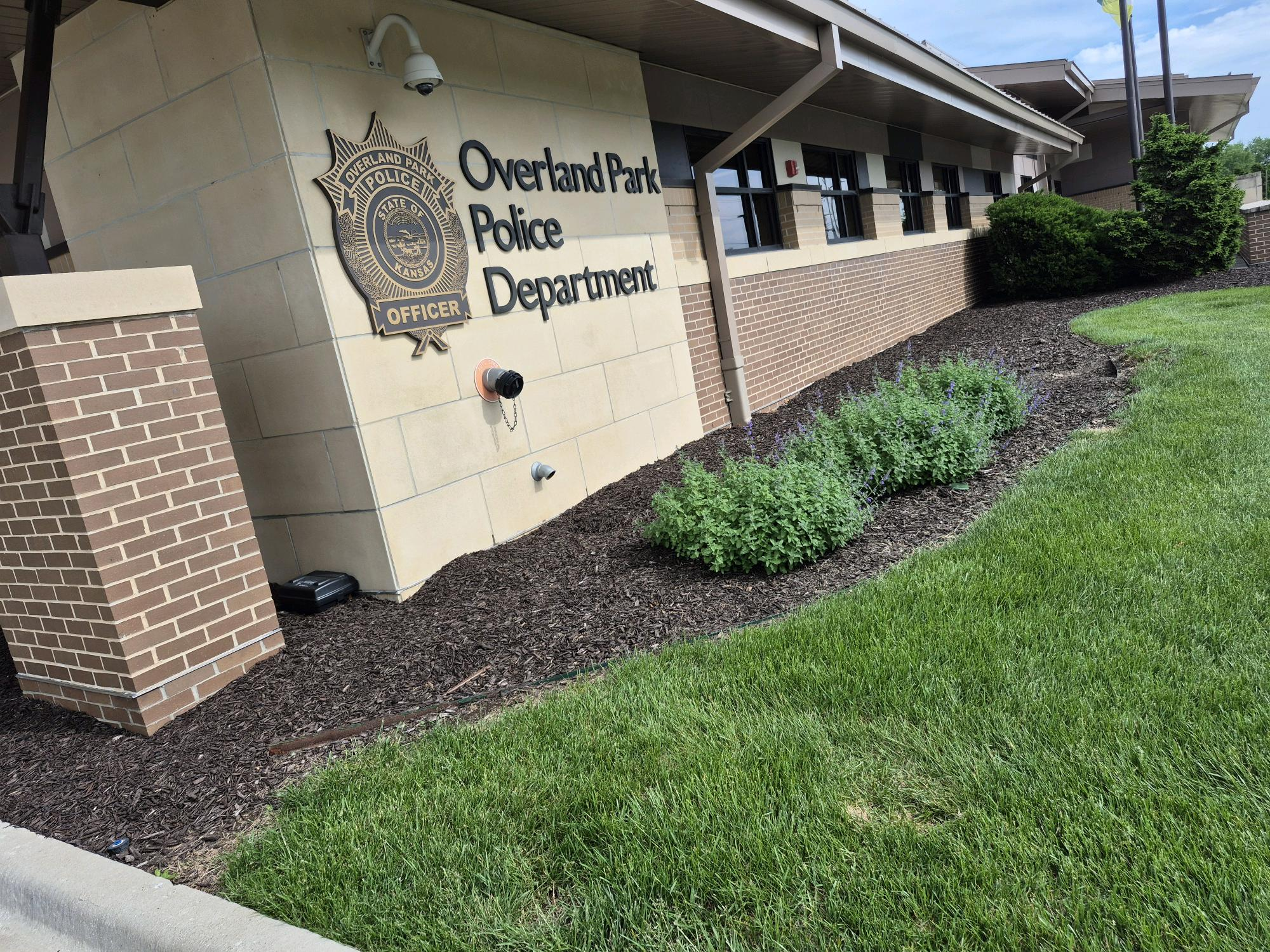 Foundation planting bed at the Overland Park Police Department